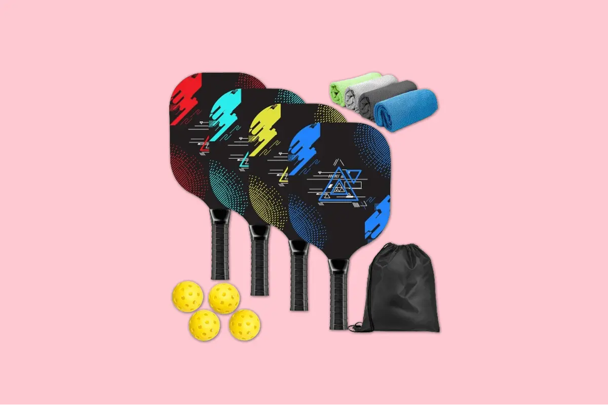 AOPOUL AO-L1 Wooden Pickleball Set Quality Paddles, Cooling Towels & Balls