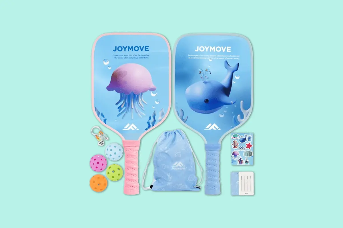 JOYMOVE Fun and Durable Pickleball Paddles Set for Kids and Young Players